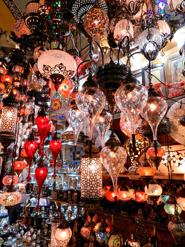Lamparinas do Grand Bazar Istambul lado histórico