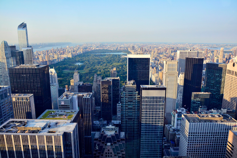 View from Manhattan, Rockefeller Center, Top of the Rock, Theater District, Manhattan, New York, NYC, USA, EUA