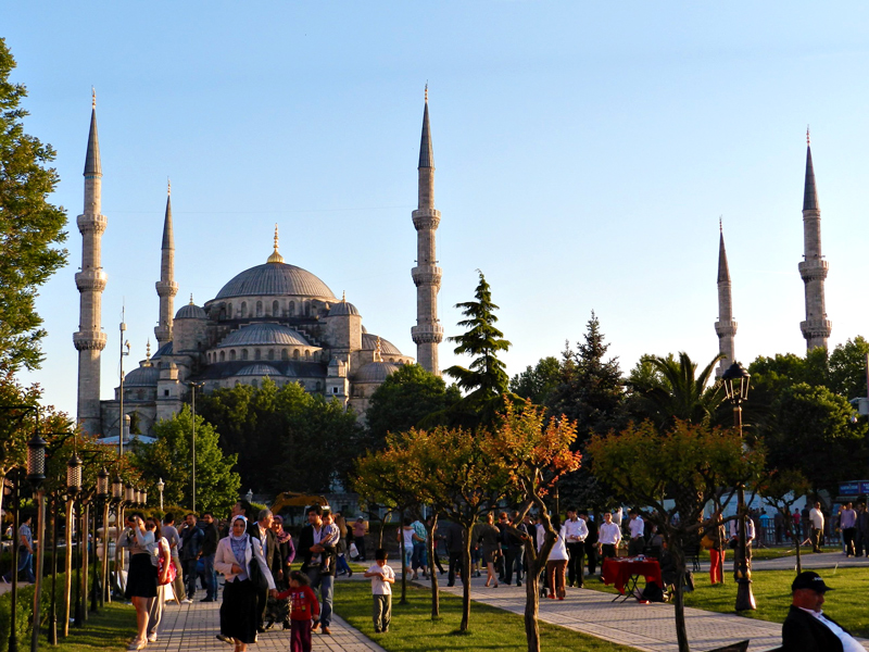Mesquita Azul ou Sultan Ahmet Camii Istambul lado histórico