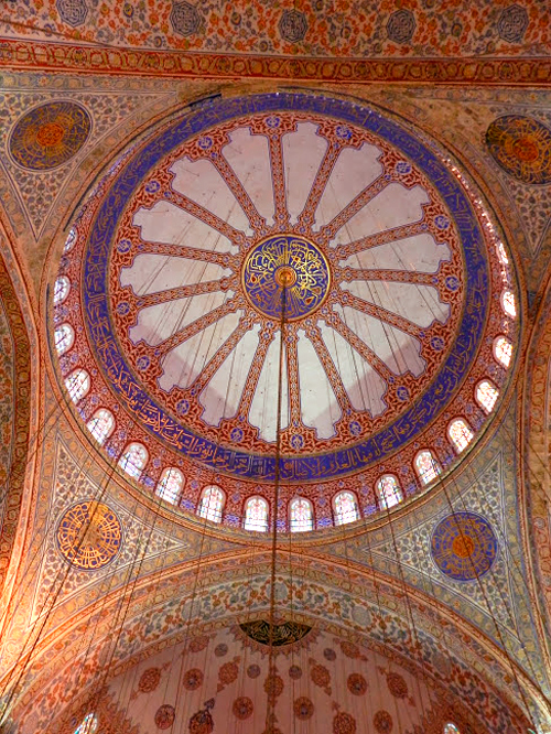 interior da Mesquita Azul ou Sultan Ahmet Camii Istambul lado histórico