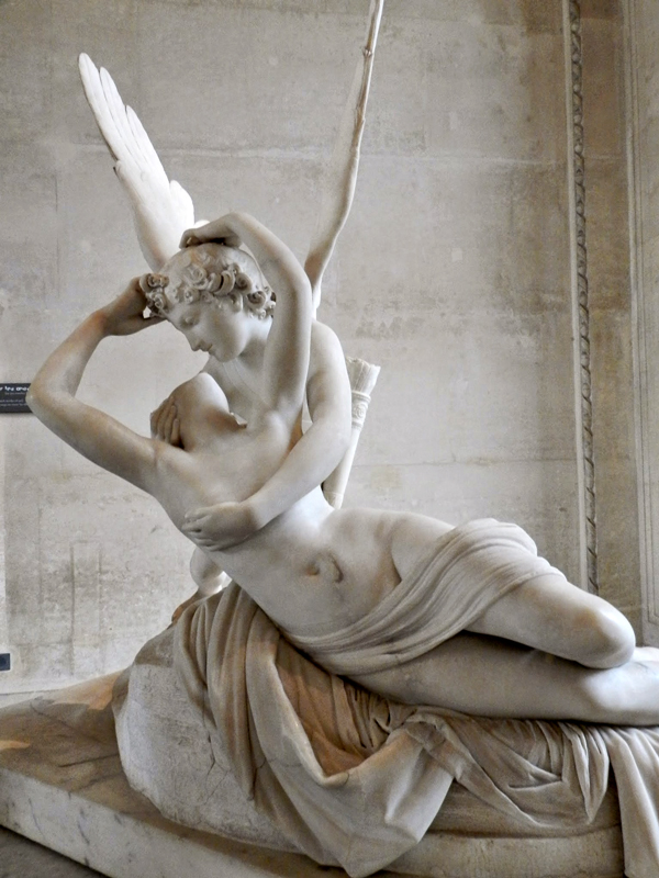 Psique reanimada pelo beijo do Amor Eros de Antonio Canova Louvre em Paris