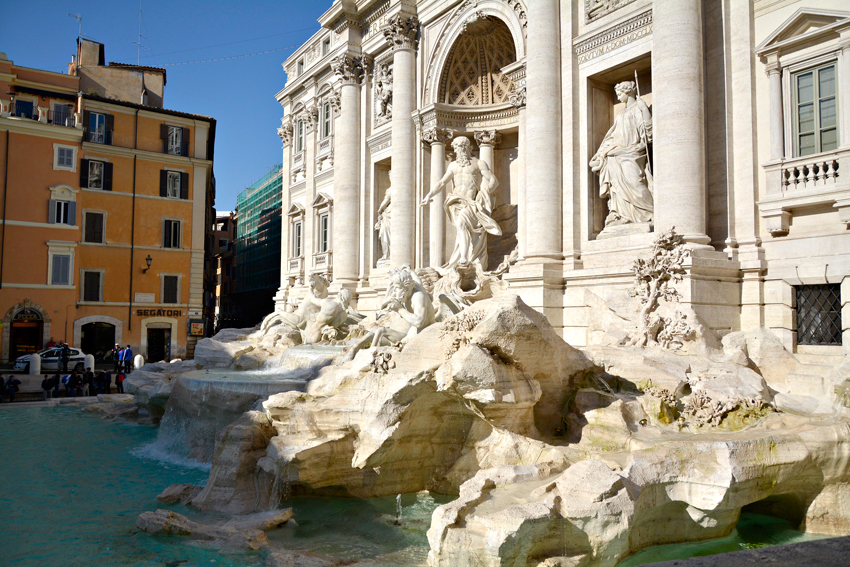 Fontana di Trevi em Roma na Italia