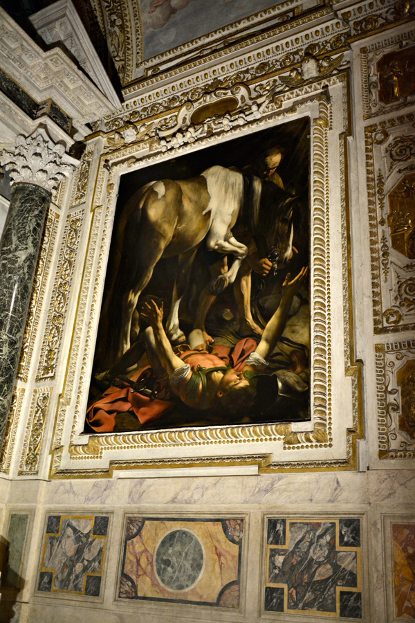 'Conversione di san Paolo" de Caravaggio na Santa Maria del Popolo no Centro Histórico de Roma
