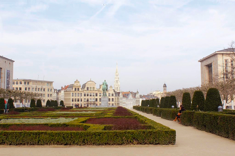 Detalhe do Jardin du Mont des Arts em Bruxelas na Bélgica