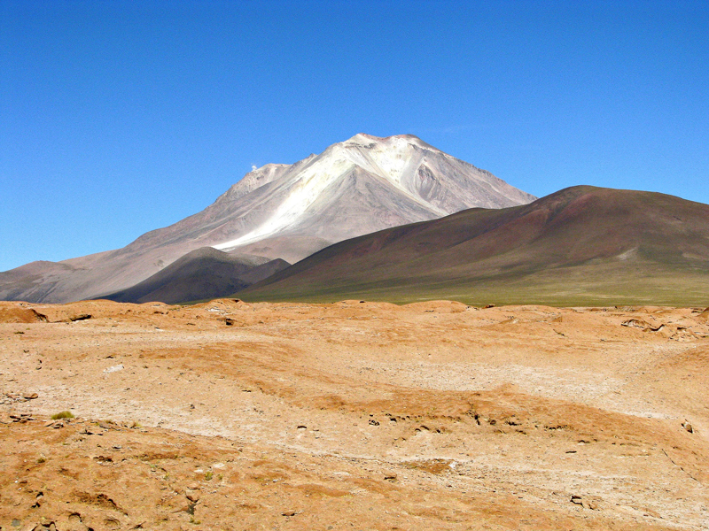 vulcão Ollagüe, deserto de Silolii, Bolívia