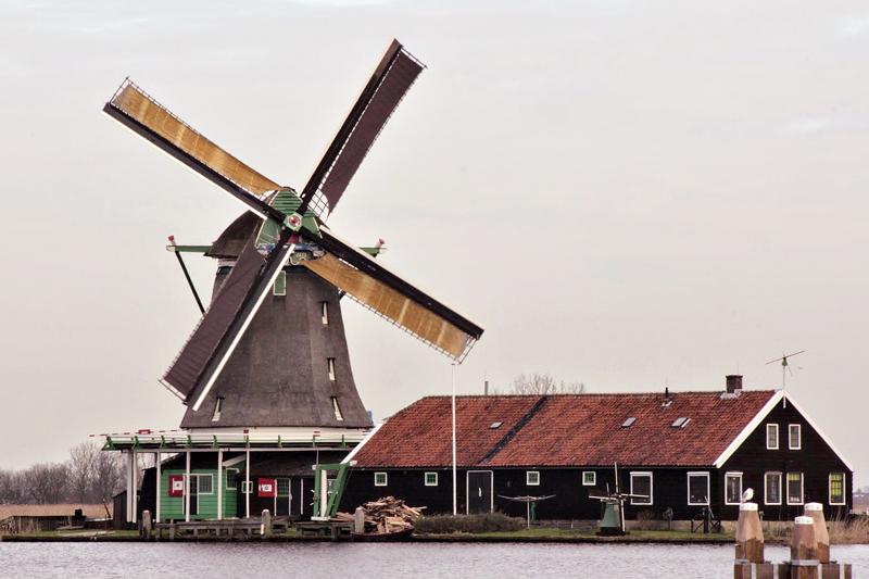 moinhos de Zaanse Schans na Holanda