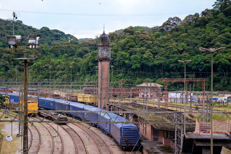 A famosa torre do relógio da estação de Paranapiacaba