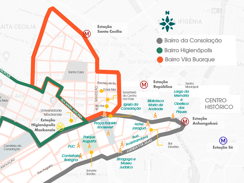 Mapa Vila Buarque São Paulo